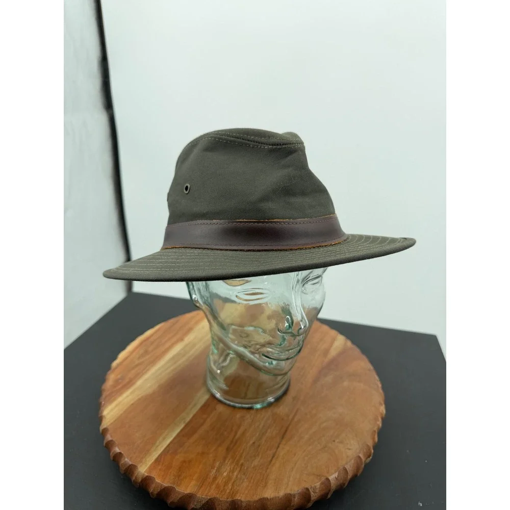 Goorin Bros 700-5921 Fedora Hat Mens Large Olive Green Leather Band USA Made